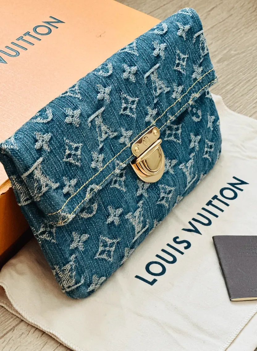 Plate Blue Monogram Denim Clutch — image 8