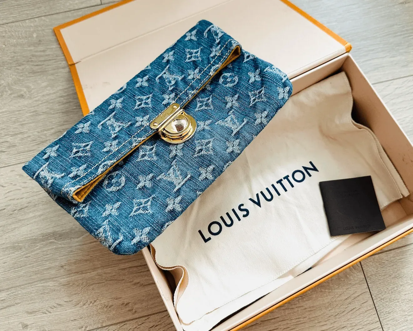 Plate Blue Monogram Denim Clutch — image 9