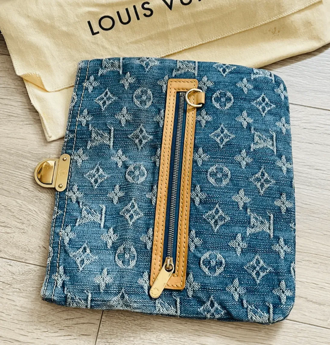 Plate Blue Monogram Denim Clutch — image 10
