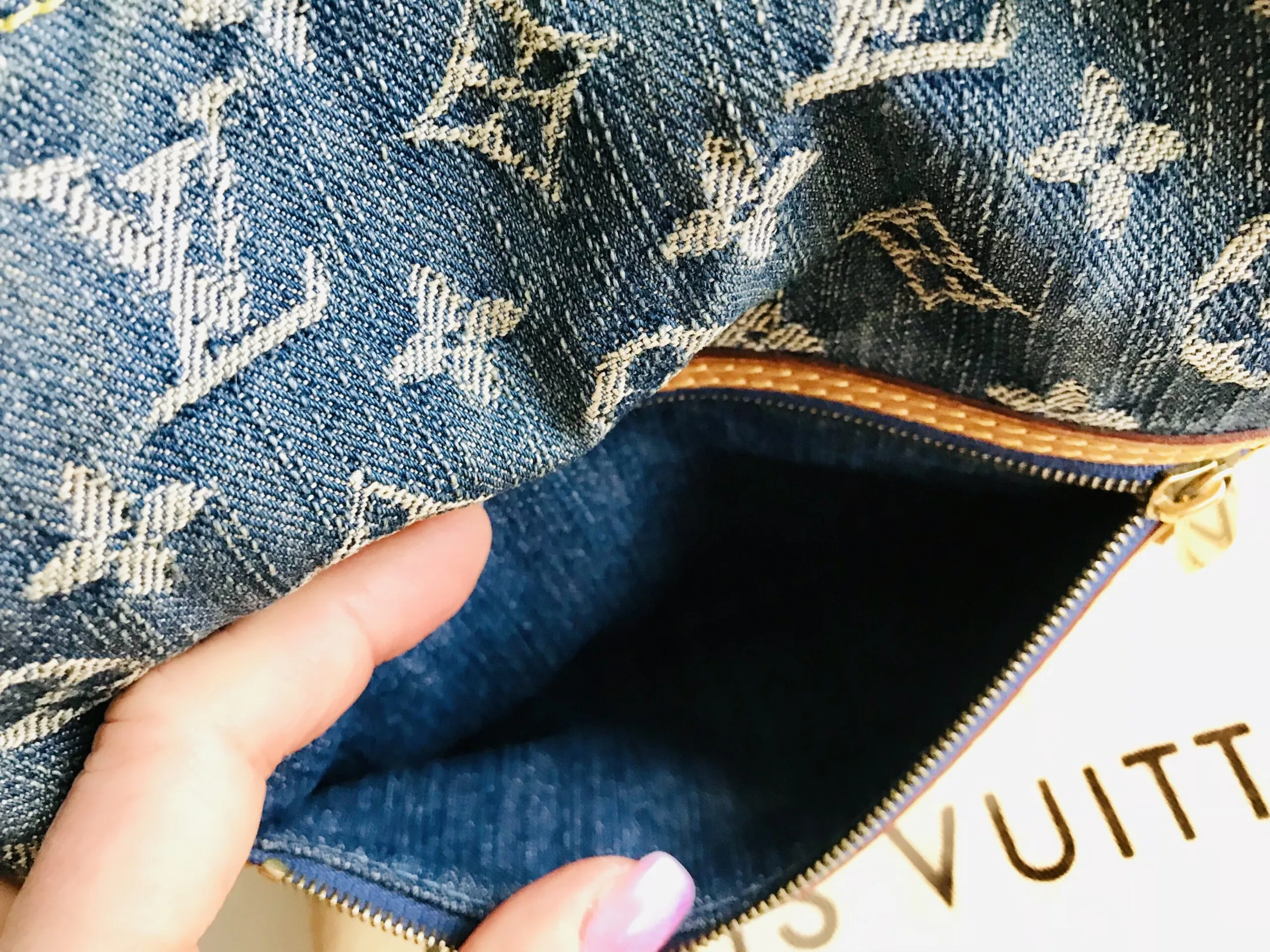 Plate Blue Monogram Denim Clutch — image 11