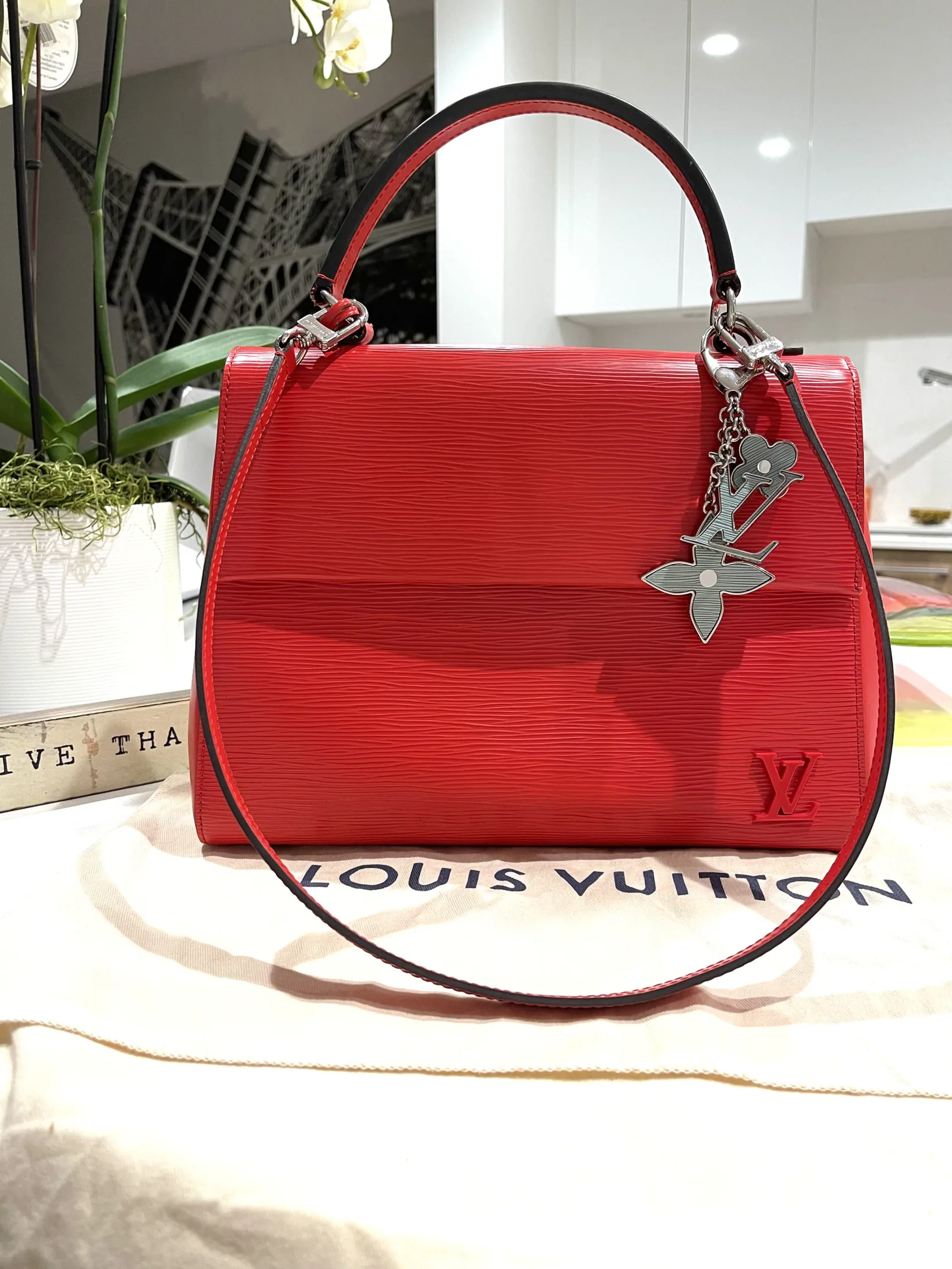 Red Epi Leather Cluny MM Coquelicot Handbag — image 3