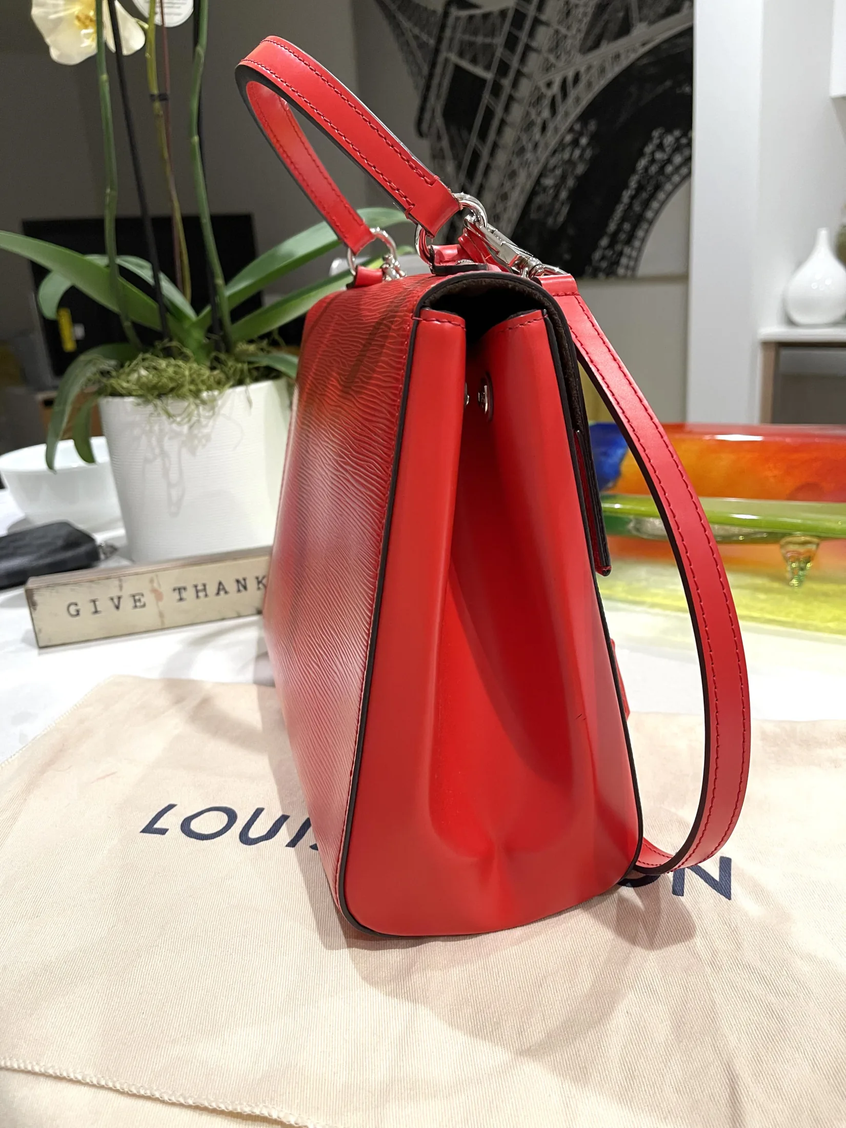 Red Epi Leather Cluny MM Coquelicot Handbag — image 7