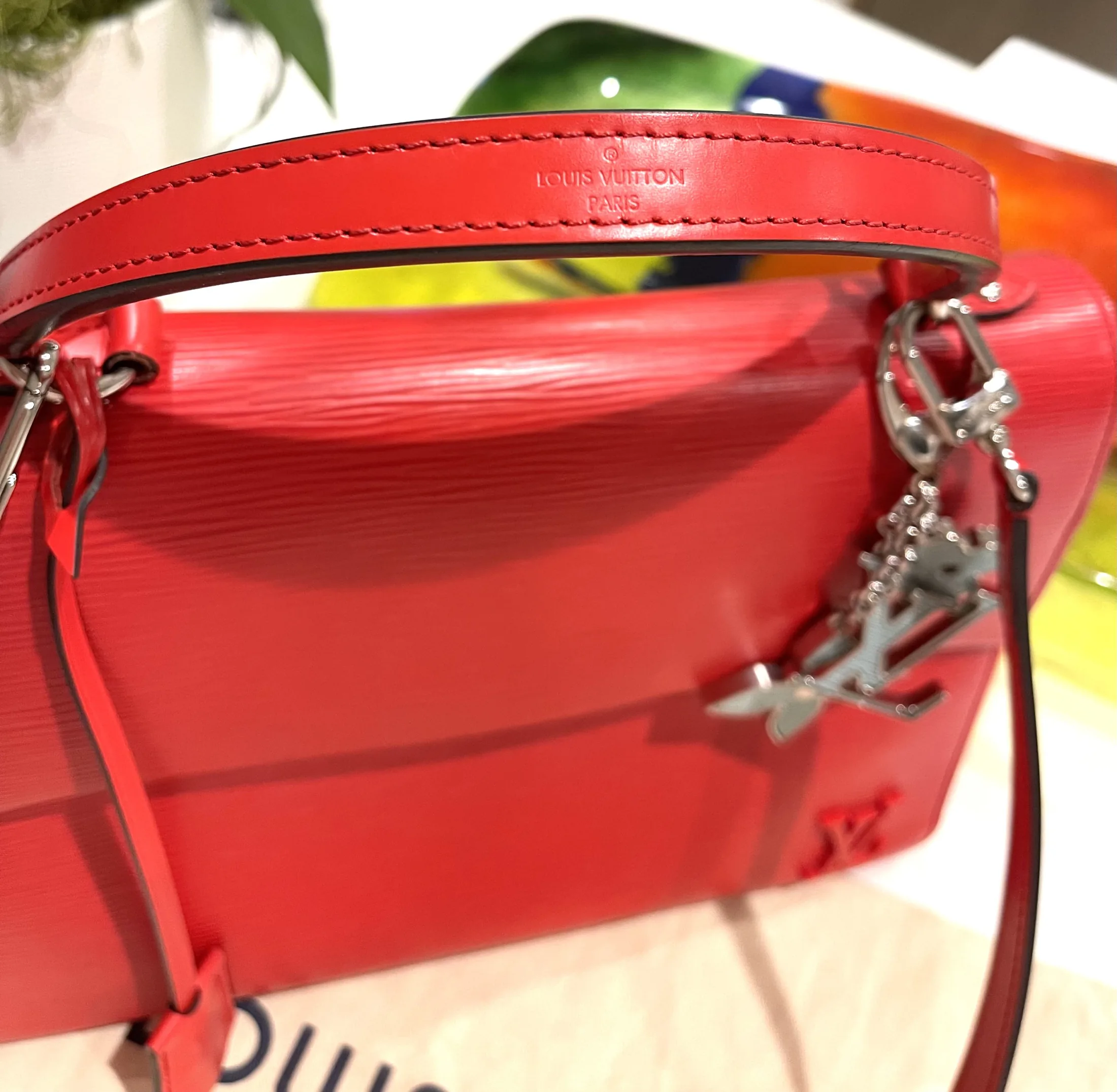 Red Epi Leather Cluny MM Coquelicot Handbag — image 10