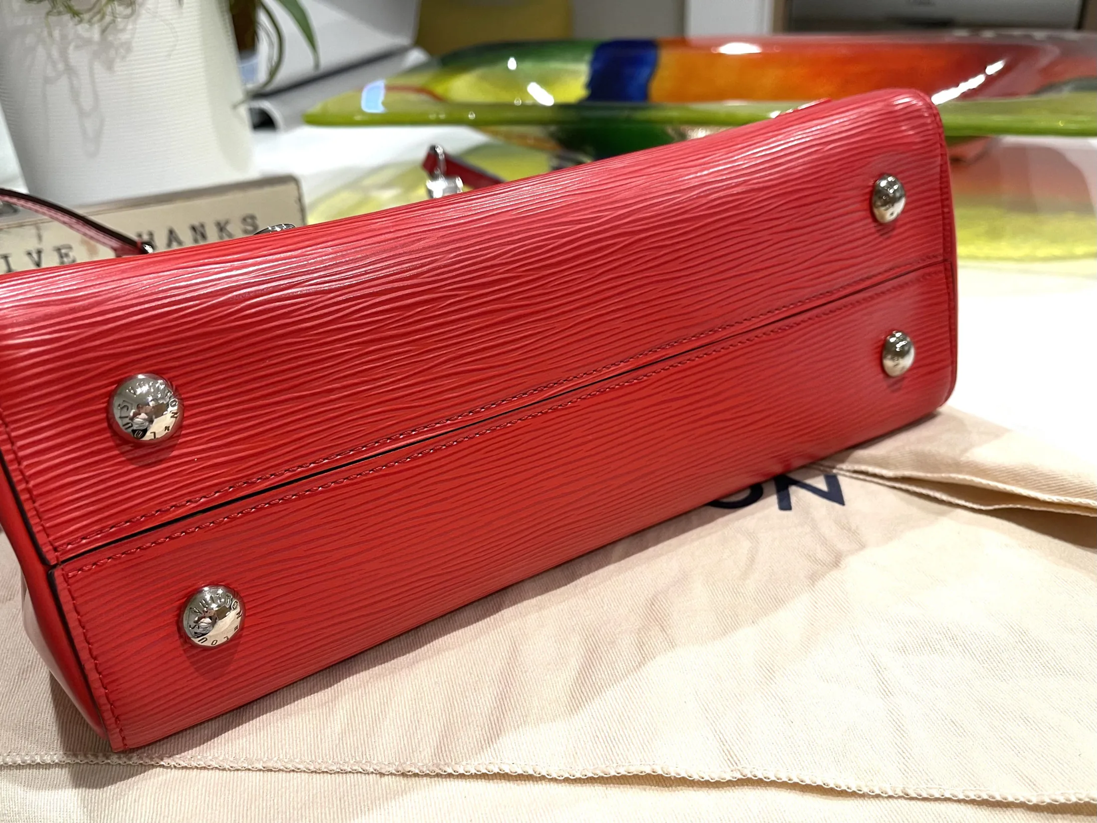 Red Epi Leather Cluny MM Coquelicot Handbag — image 11