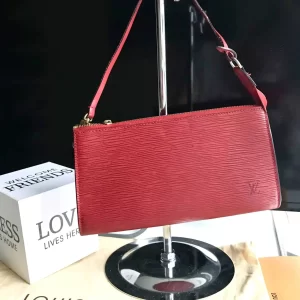 Red Epi Leather Pochette Handbag