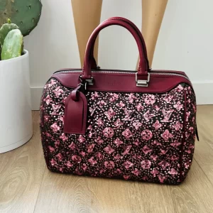 Sequin Burgundy Monogram Sunshine Express Speedy 30 Satchel