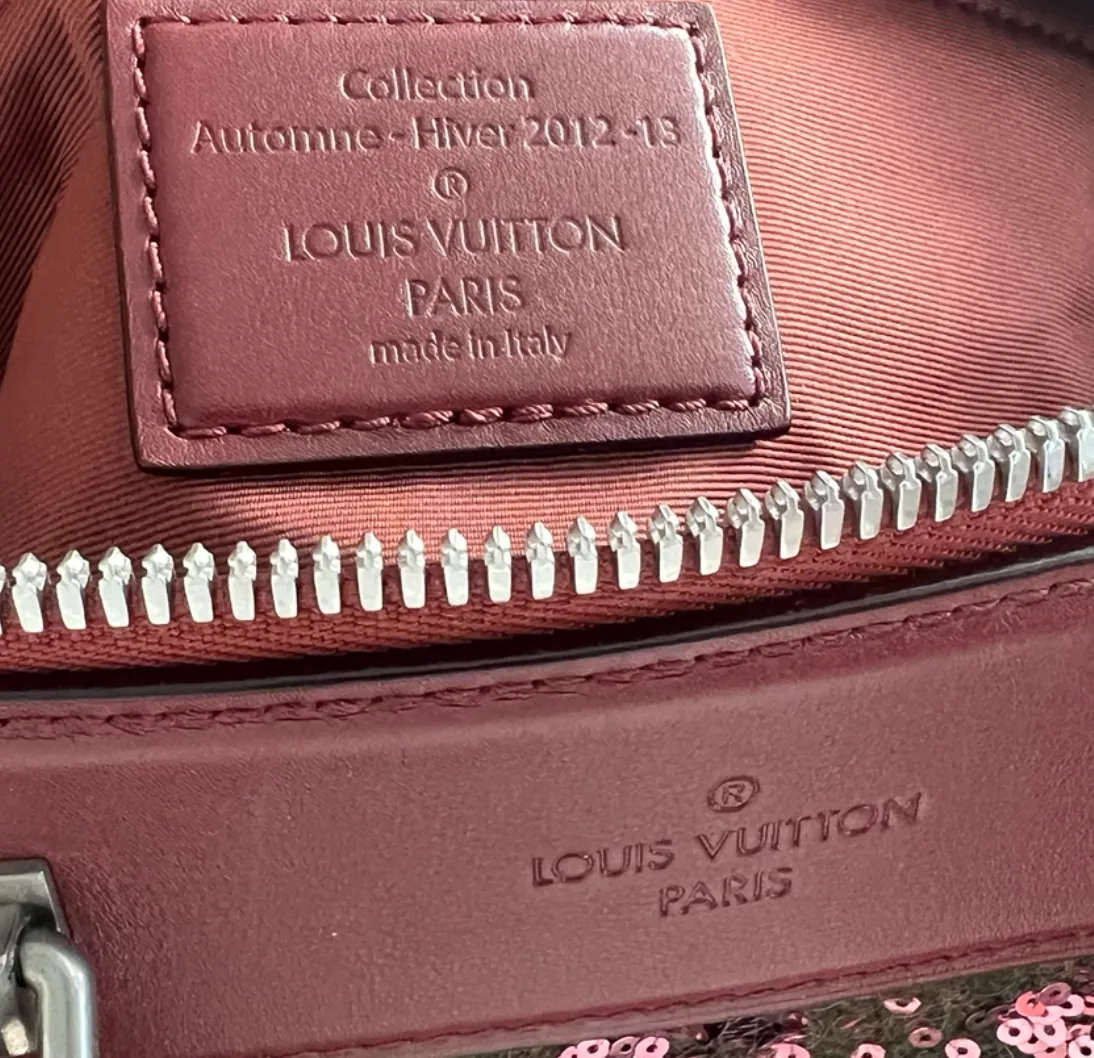 Sequin Burgundy Monogram Sunshine Express Speedy 30 Satchel — image 12