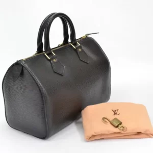 Speedy 25 Black Epi Leather Handbag