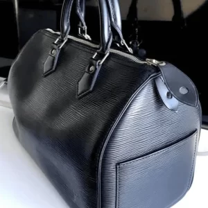 Speedy 30 Black Epi Leather Handbag