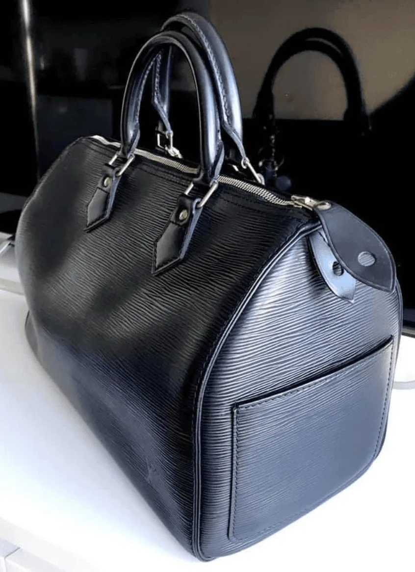 Speedy 30 Black Epi Leather Handbag