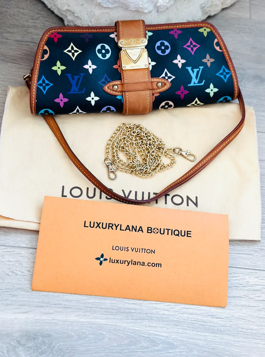 Takashi Murakami Black Multicolor Shirley Clutch