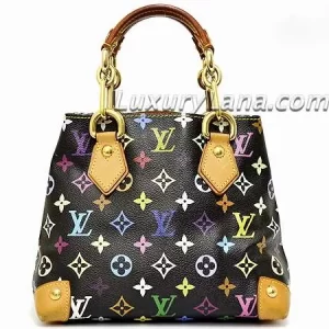 Louis Vuitton Takashi Murakami Black Multicolor Monogram Audra Handbag