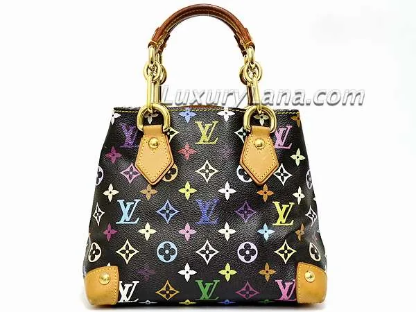 Louis Vuitton Takashi Murakami Black Multicolor Monogram Audra Handbag