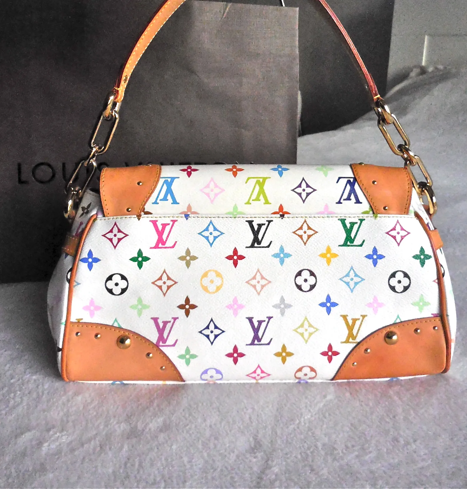 Takashi Murakami White Multicolor Beverly MM Handbag — image 3