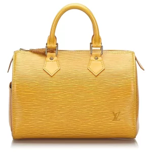 Tassil Speedy 25 Yellow Epi Leather Handbag