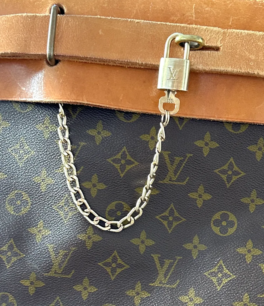Vintage Monogram Steamer Bag Suitcase Travel Antique Trunk — image 7
