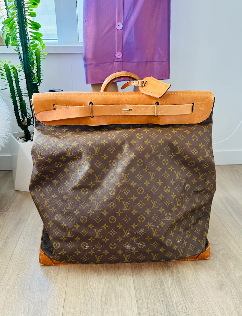 Vintage Monogram Steamer Bag Suitcase Travel Antique Trunk — image 10