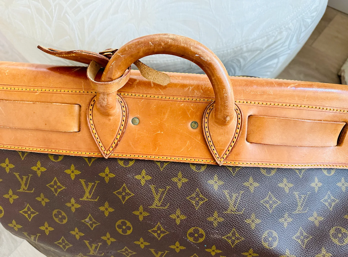 Vintage Monogram Steamer Bag Suitcase Travel Antique Trunk — image 12
