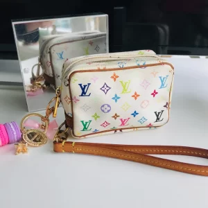 Wapiti Trousse White Multicolor Wristlet Pouch