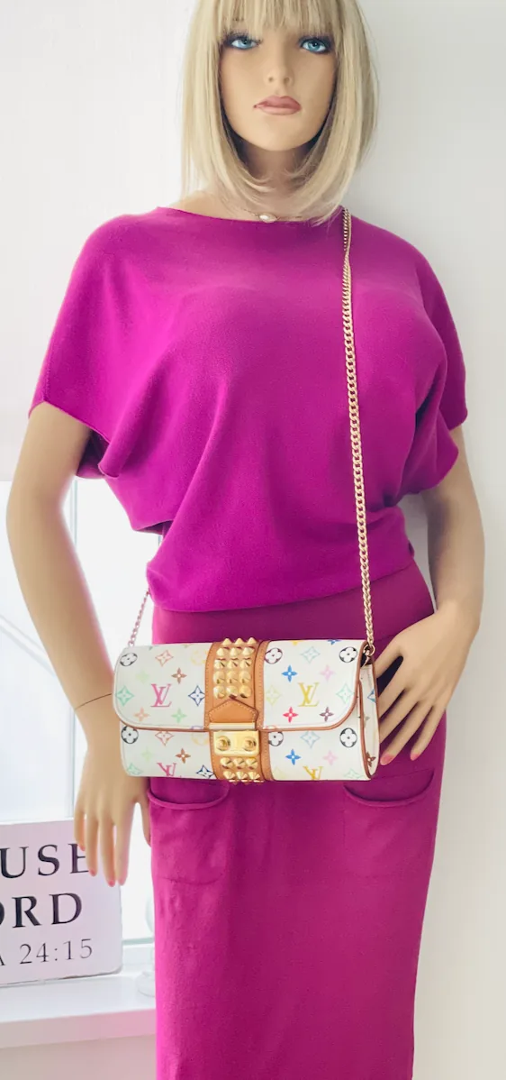 White Multicolor Courtney Studs Clutch — image 3