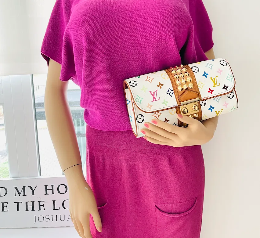 White Multicolor Courtney Studs Clutch — image 4