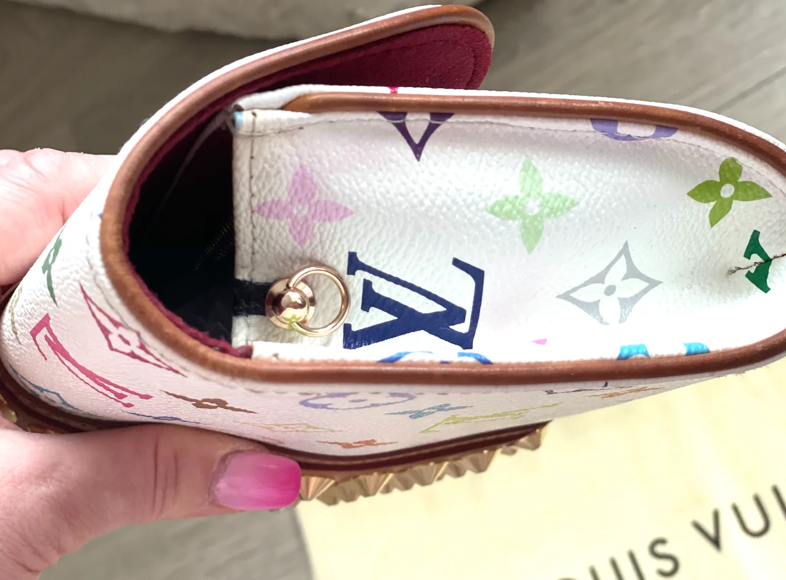 White Multicolor Courtney Studs Clutch — image 8