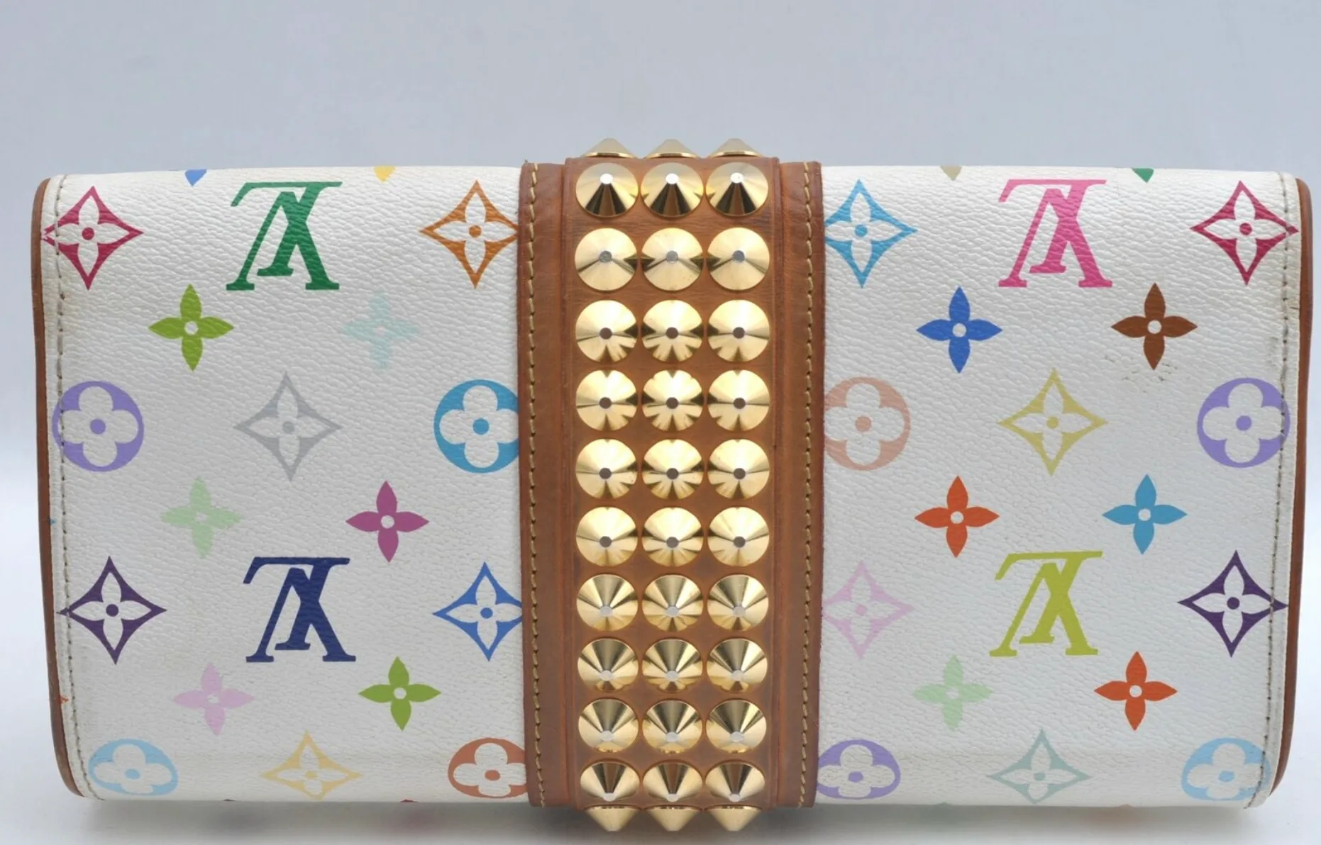 White Multicolor Courtney Studs Clutch — image 18