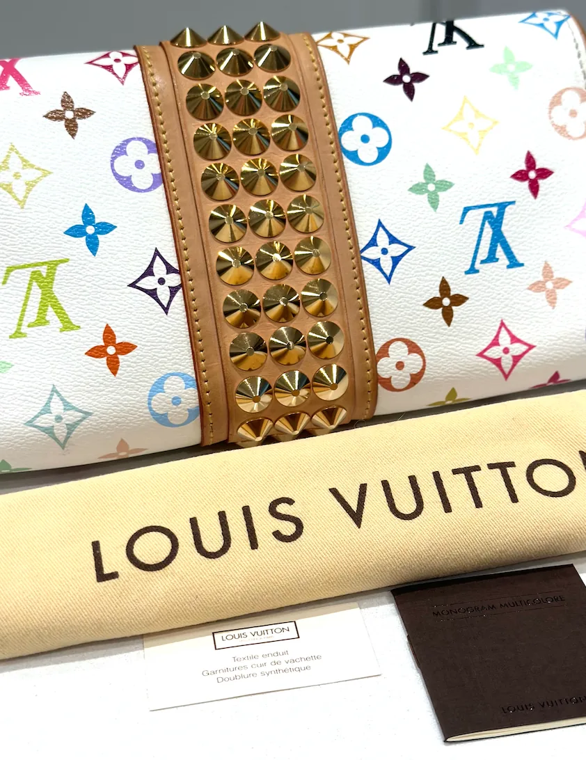 White Multicolor Courtney Studs Pochette Clutch — image 7