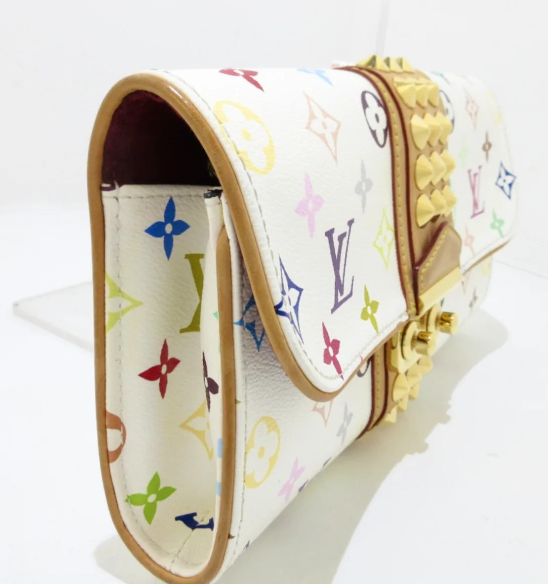 White Multicolor Courtney Studs Pochette Clutch — image 8