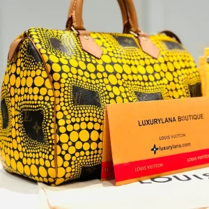 Yayoi Kusama Monogram Yellow Town Speedy 30