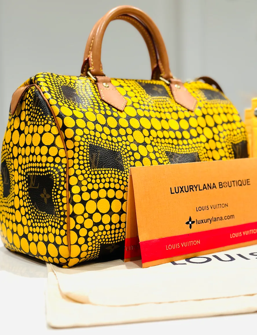Yayoi Kusama Monogram Yellow Town Speedy 30
