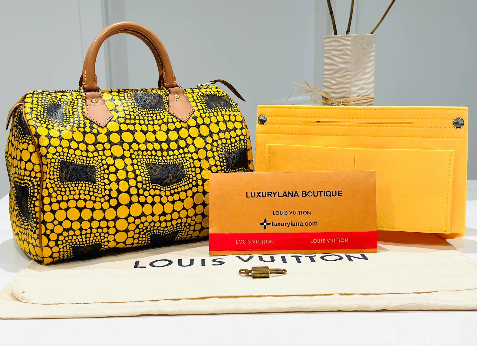 Yayoi Kusama Monogram Yellow Town Speedy 30 — image 2