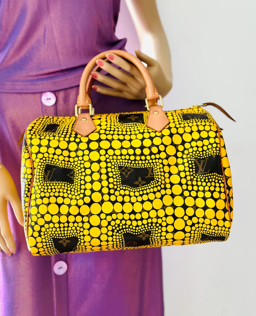 Yayoi Kusama Monogram Yellow Town Speedy 30 — image 4