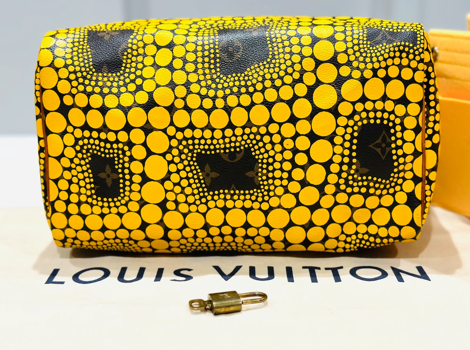 Yayoi Kusama Monogram Yellow Town Speedy 30 — image 7