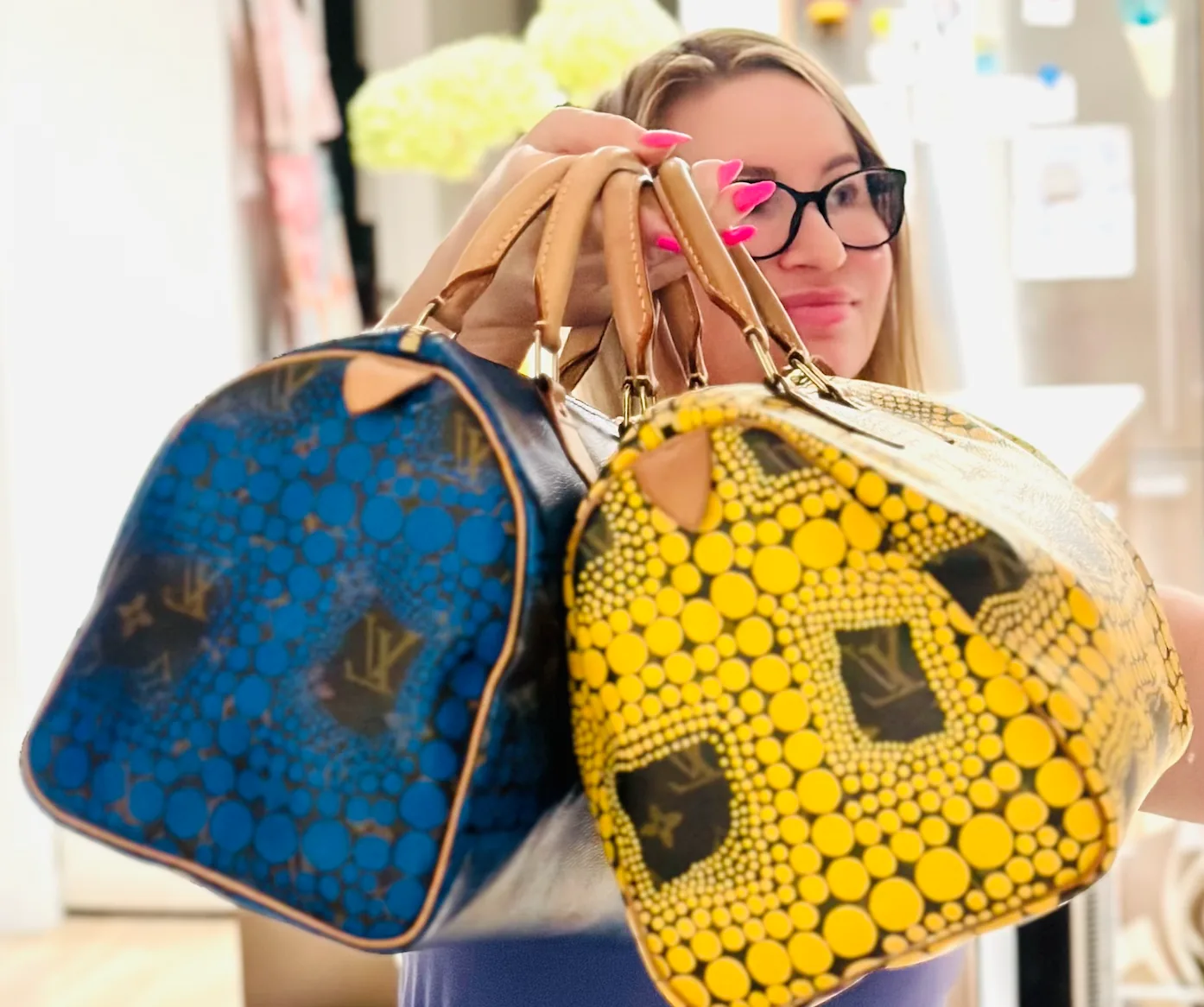 Yayoi Kusama Monogram Yellow Town Speedy 30 — image 8