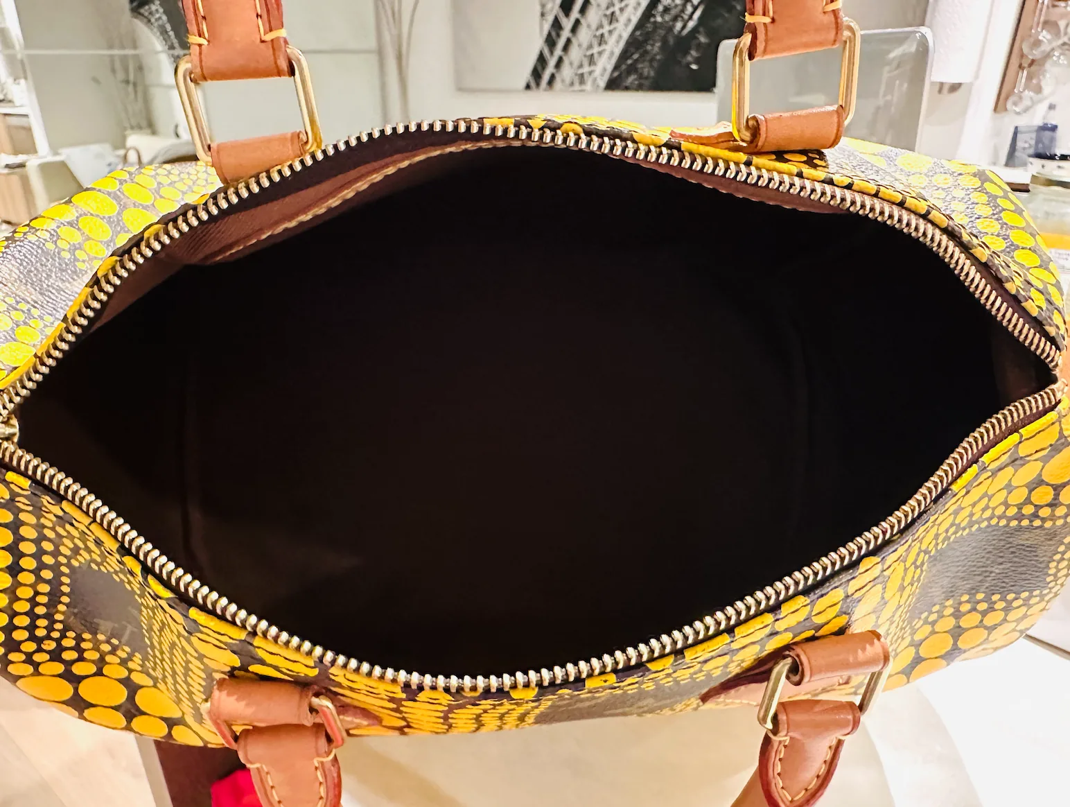 Yayoi Kusama Monogram Yellow Town Speedy 30 — image 11
