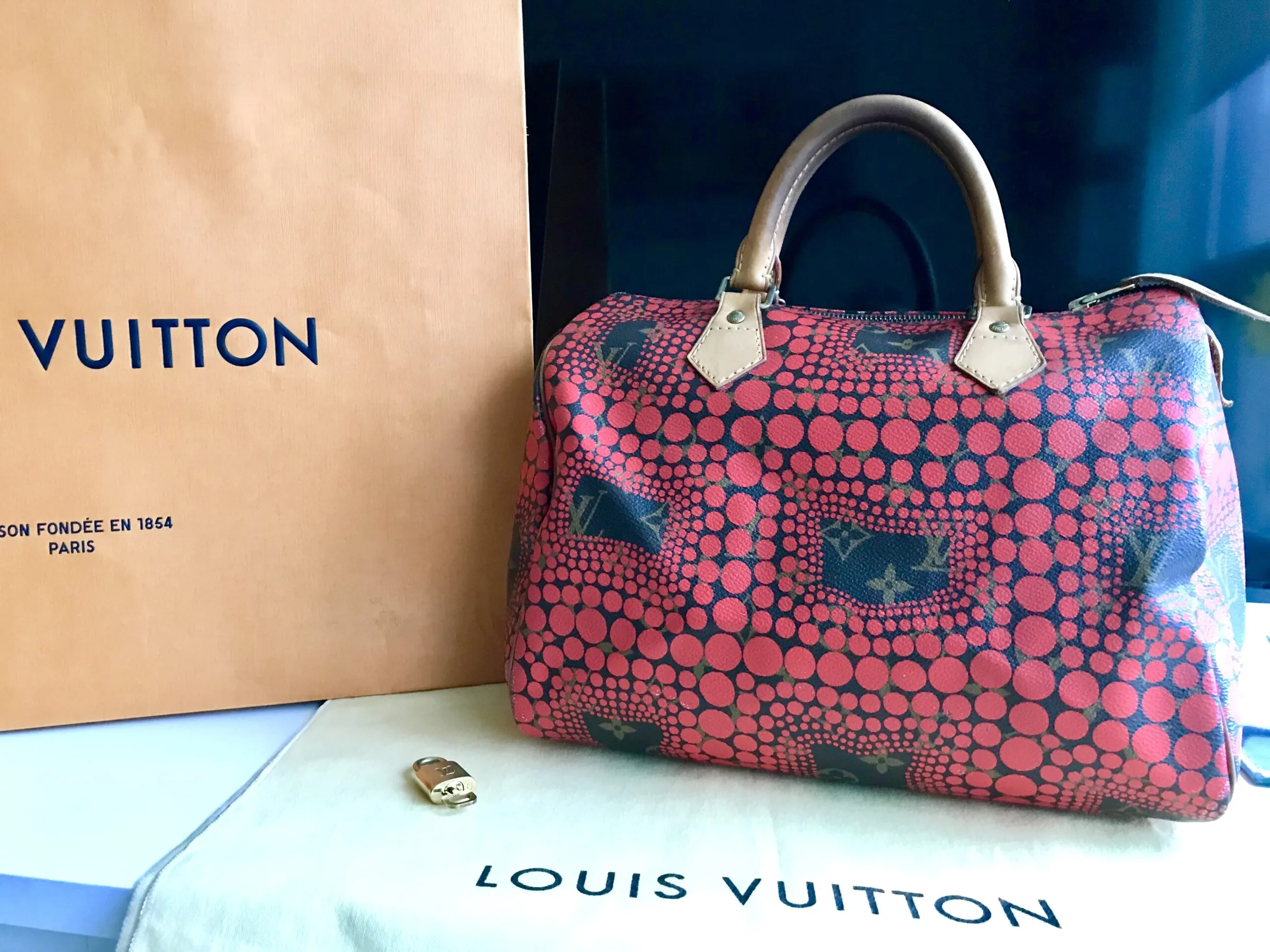 Yayoi Kusama Red Speedy 30 Handbag — image 4