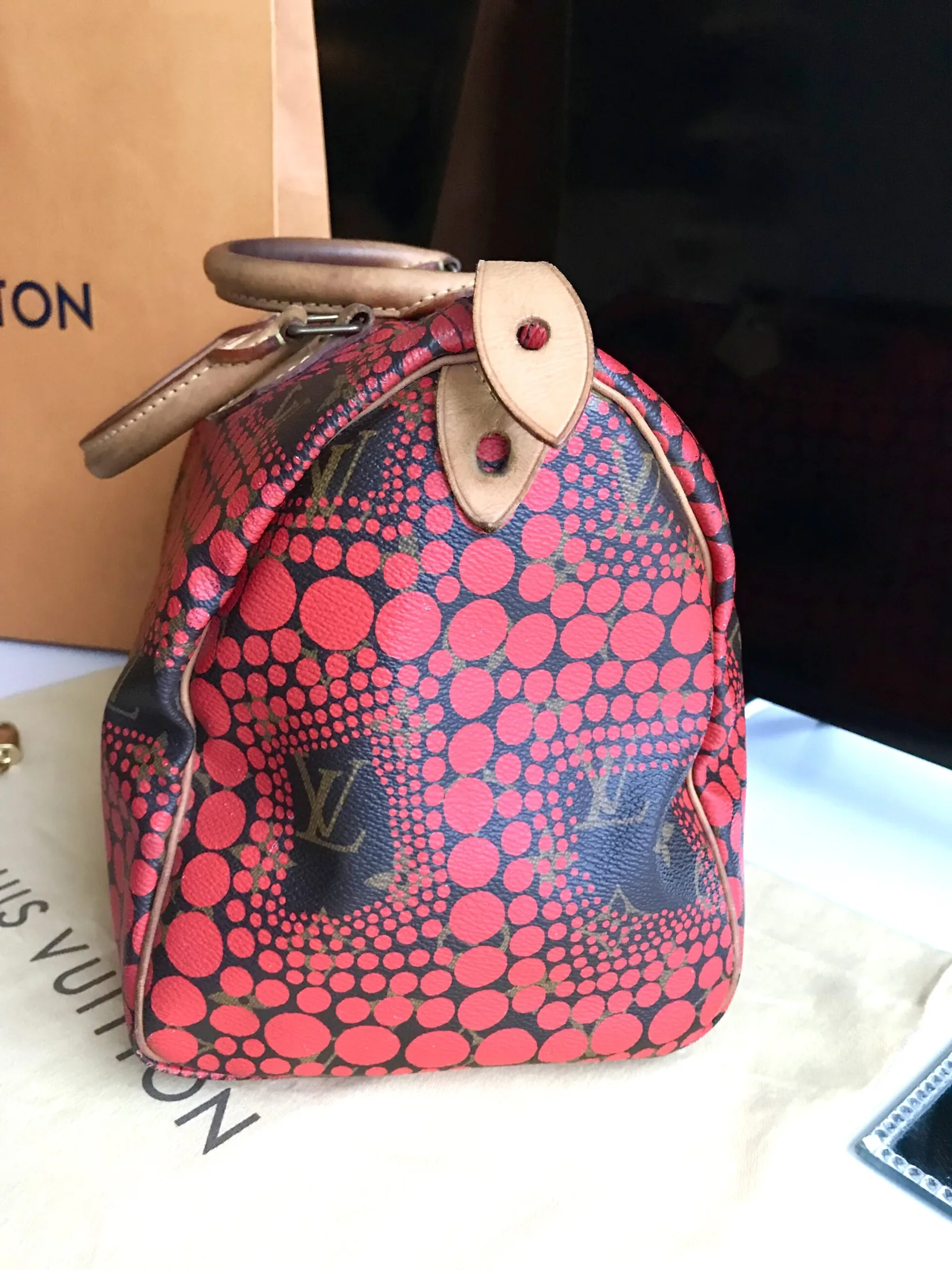 Yayoi Kusama Red Speedy 30 Handbag — image 5