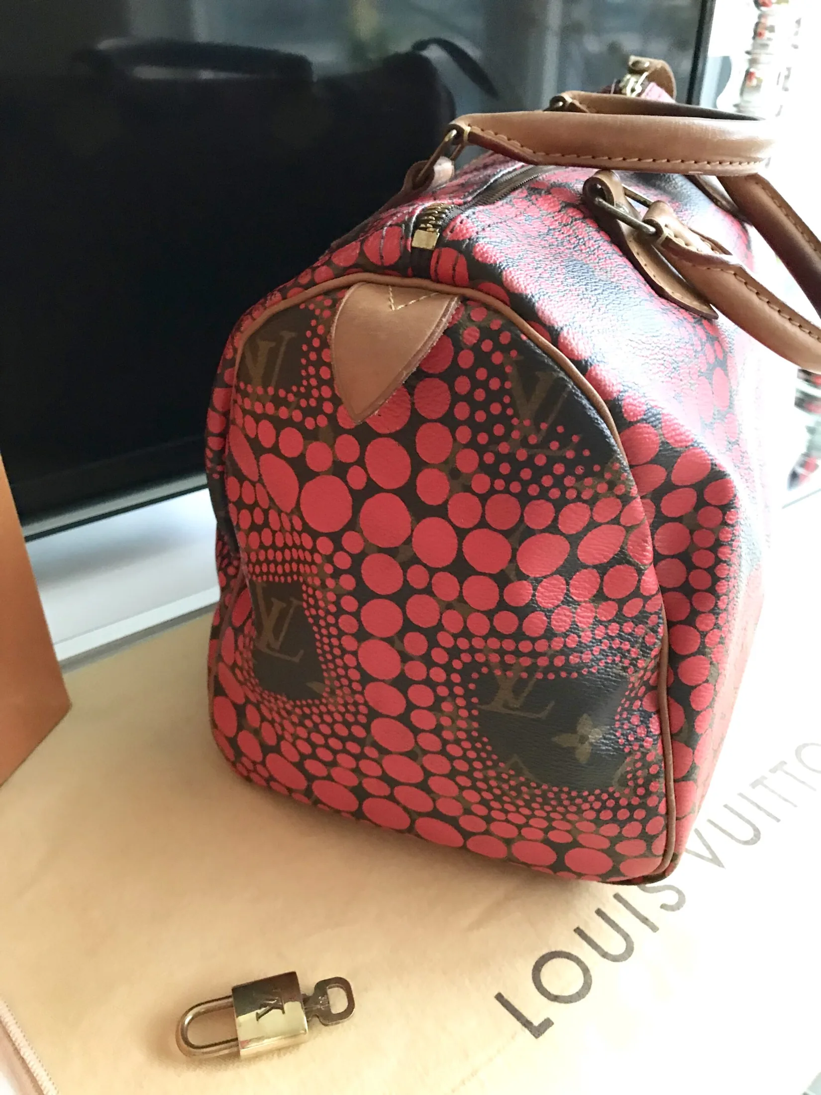 Yayoi Kusama Red Speedy 30 Handbag — image 6