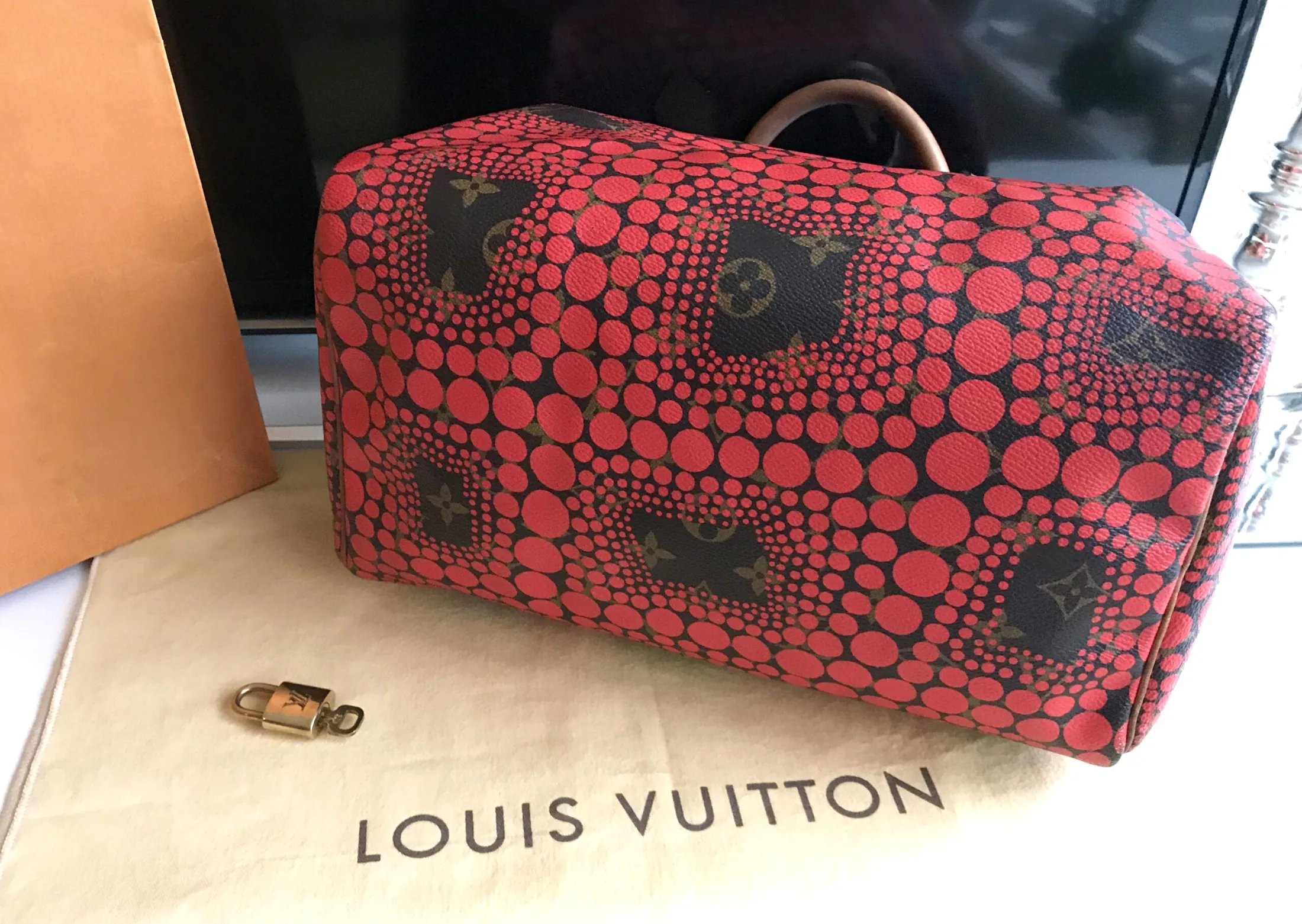 Yayoi Kusama Red Speedy 30 Handbag — image 7