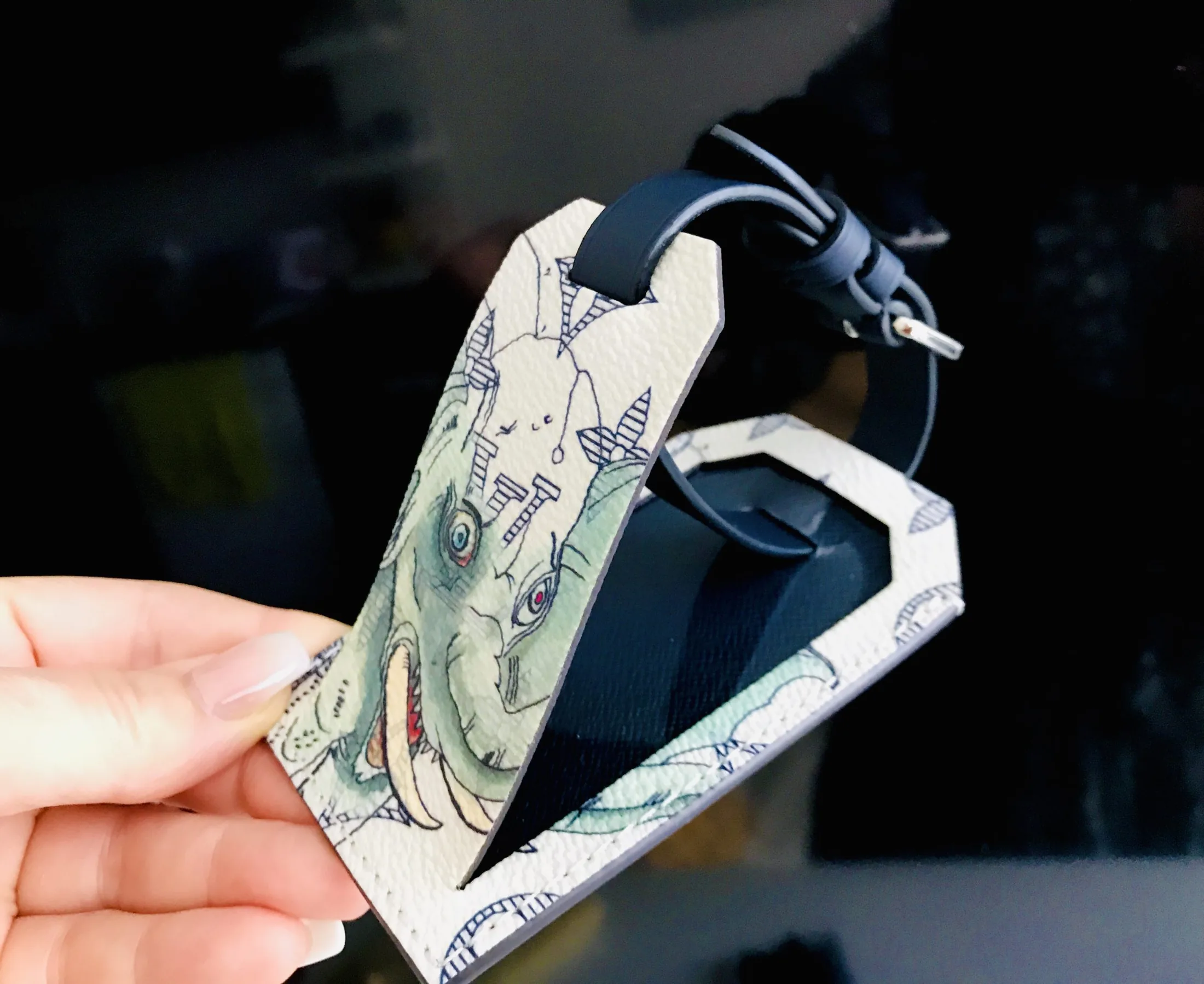 Louis Vuitton Savanna Collaboration White Elephant Chapman Name Tag — image 5