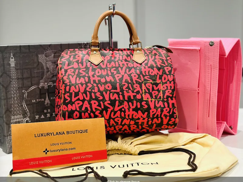 Neon Pink Fuchsia Graffiti Stephen Sprouse Speedy 30 Handbag — image 4