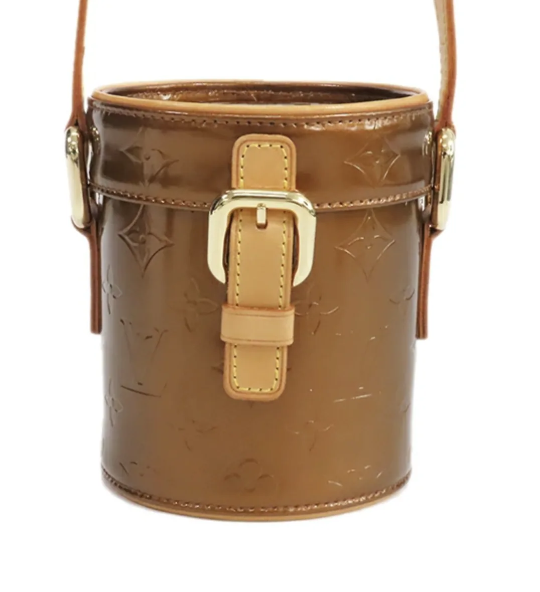 Vernis Leather Bronze Astor Place Mini Cross Body Bag