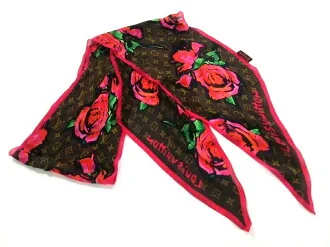 Monogram Stephen Sprouse Roses 100% Silk Scarf