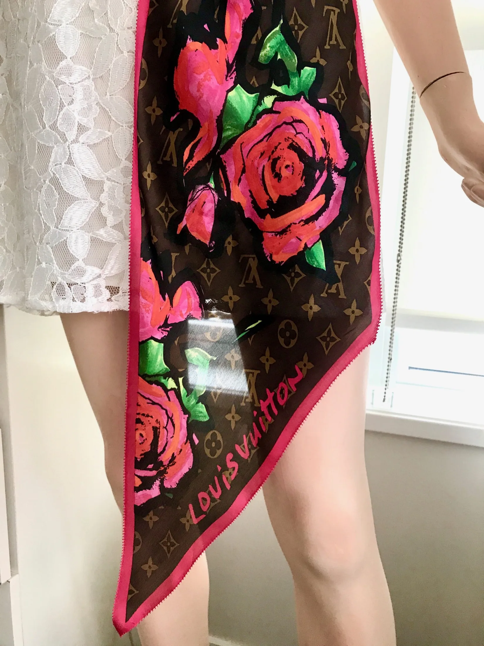 Monogram Stephen Sprouse Roses 100% Silk Scarf — image 2