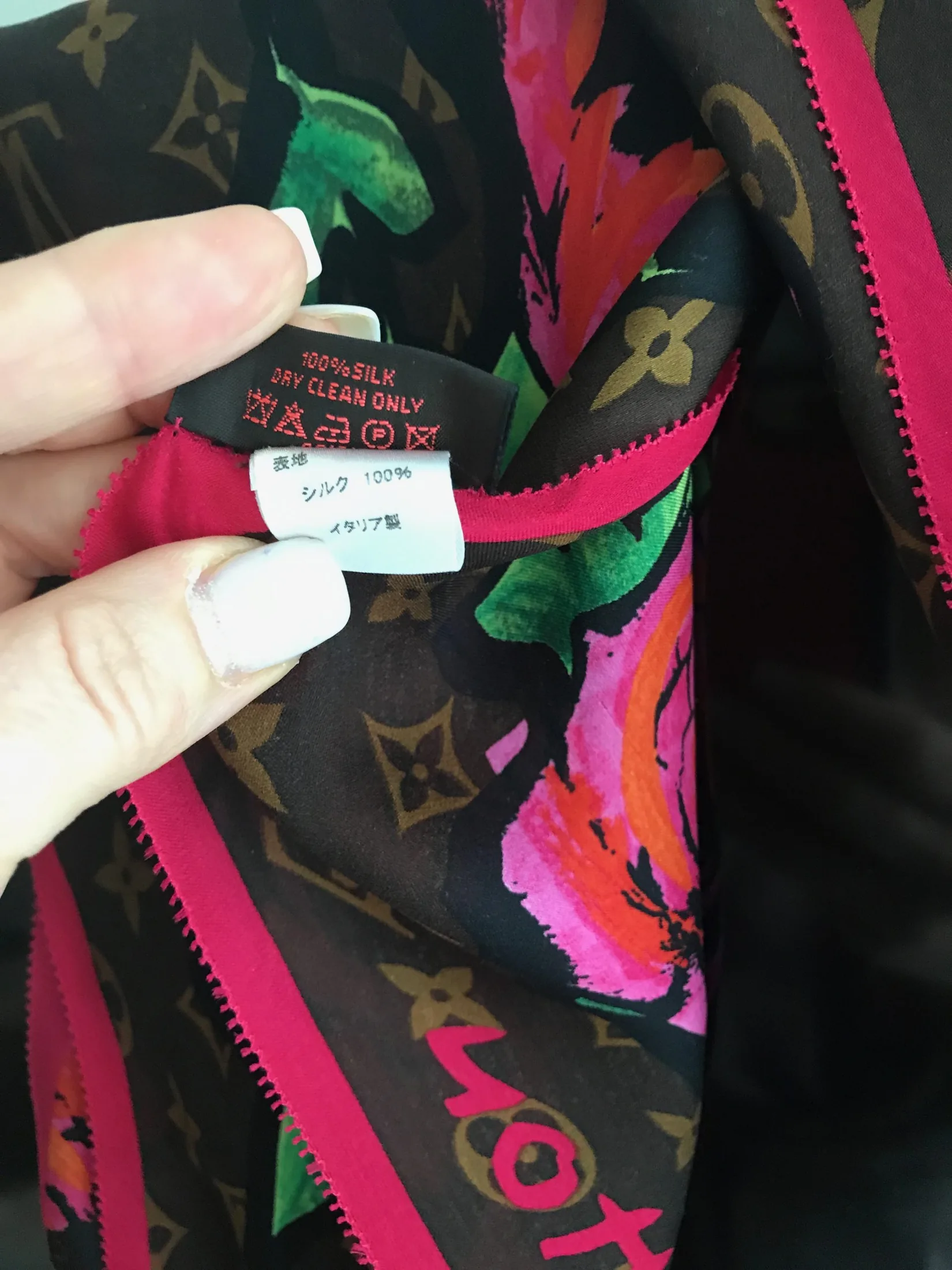 Monogram Stephen Sprouse Roses 100% Silk Scarf — image 5