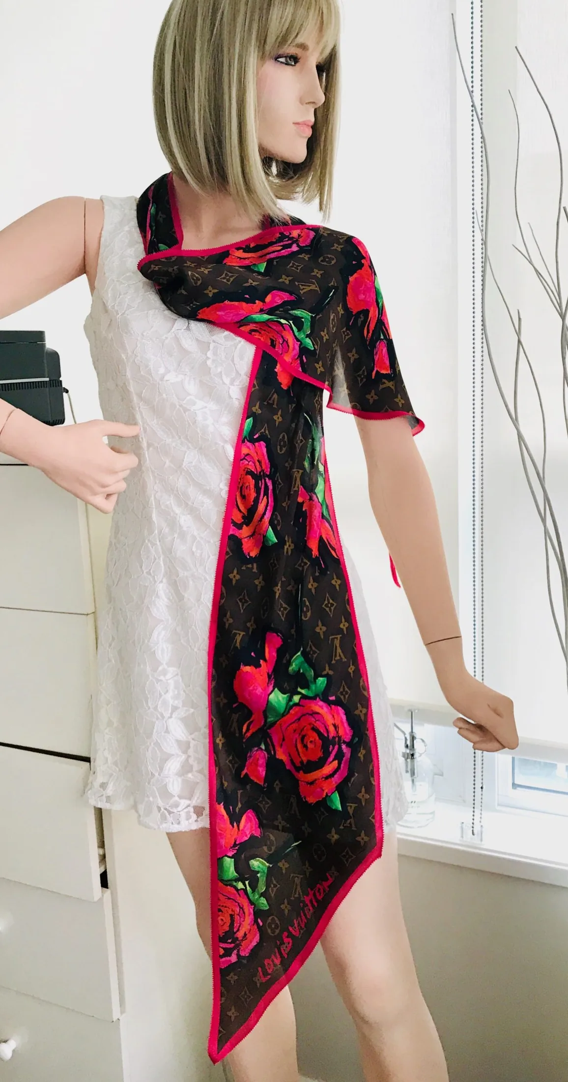 Monogram Stephen Sprouse Roses 100% Silk Scarf — image 11