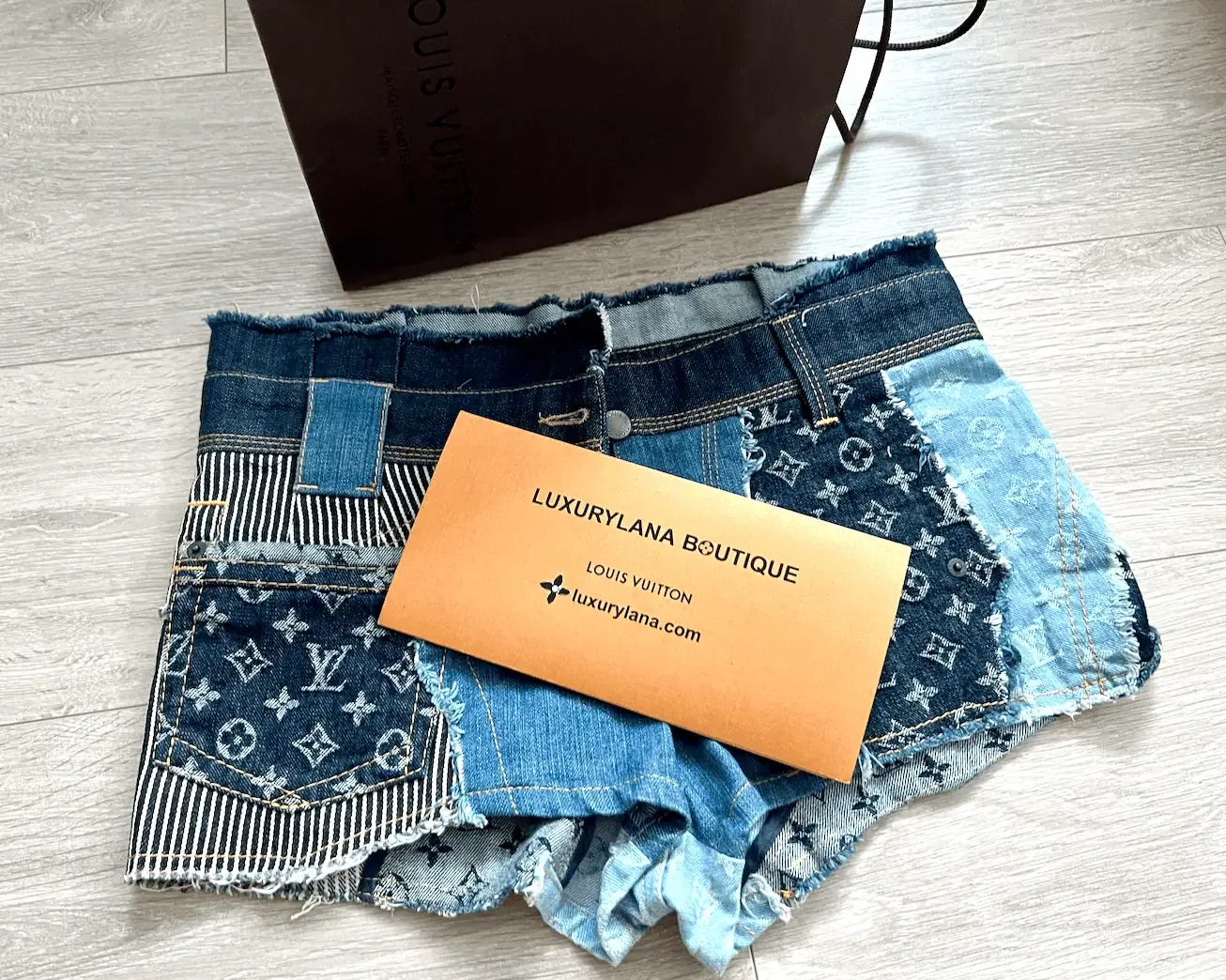 Rare Patchwork Denim/Jean Shorts/Sz.38FR