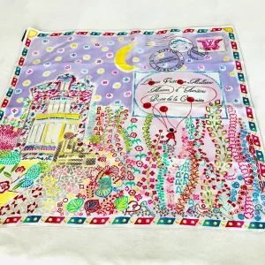 Stamp Malletier Gentle Multicolour Silk Scarf