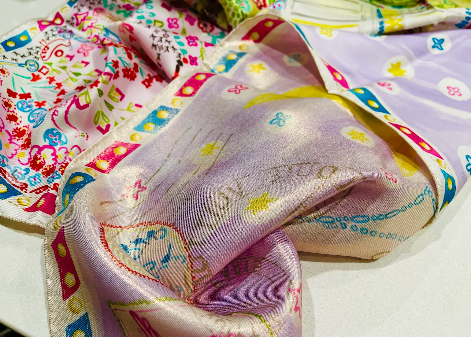Stamp Malletier Gentle Multicolour Silk Scarf — image 6